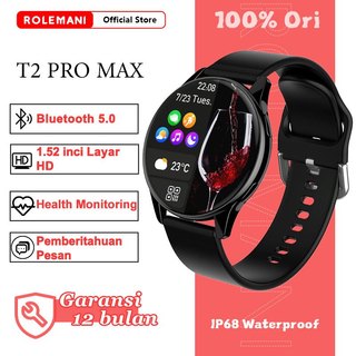 Rolemani 2025 NEW T2 Pro MAX Jam Smartwatch Original Bluetooth Call Monitor Blood Pressure and Blood Sugar Health Monitoring More Sports Mode