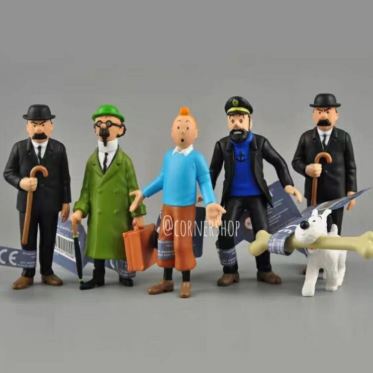 [ร้านมุม] Figurine The Adventure Of Tintin Action Figure Miniature เค้ก Topper เค้กตกแต่งรูปปั้นแสดง