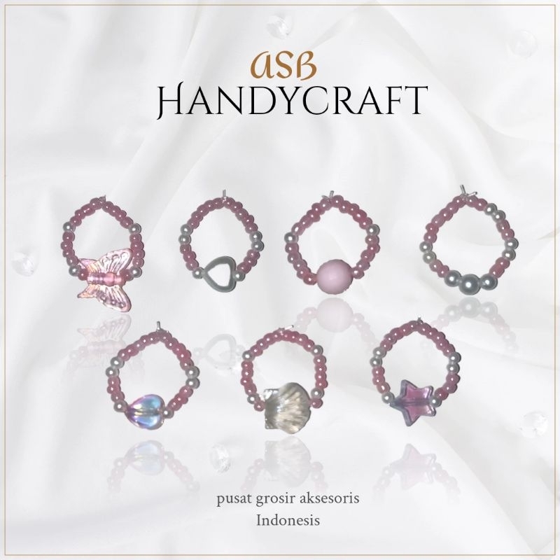[CMM069] 1 ชิ้น - แหวนลูกปัดสีซีรีส์พรีเมี่ยม