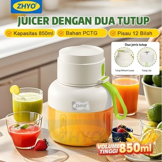 ZHYO Blender Jus Buah 850ML  & Sayur Wadah Jus Kapasitas Besar Blender Buah dengan Dua Tutup Blender Dapur Multifungsi Portabel untuk Rumah Tangga