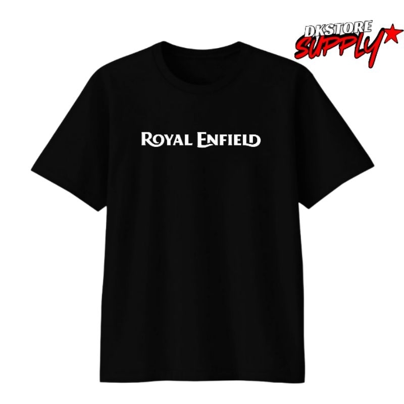 Dkstore - เสื้อยืดโลโก้สีขาว Royal enfield - BAJU Royal enfield - KAOS Royal enfield - BAJU moto - B