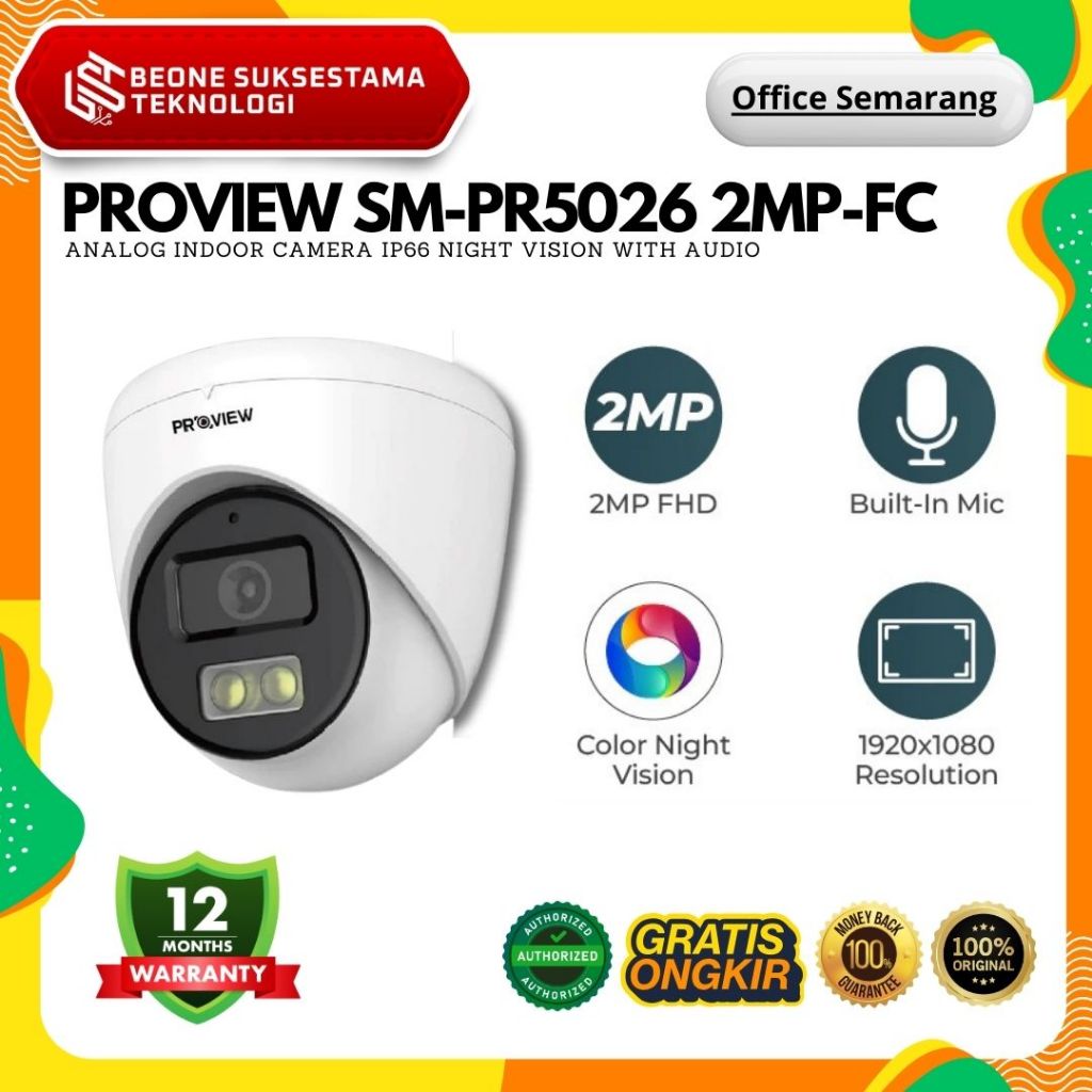 CAMERA PROVIEW SM-PR5026-FC 2MP Dome Color Night Vision กล้องอะนาล็อก