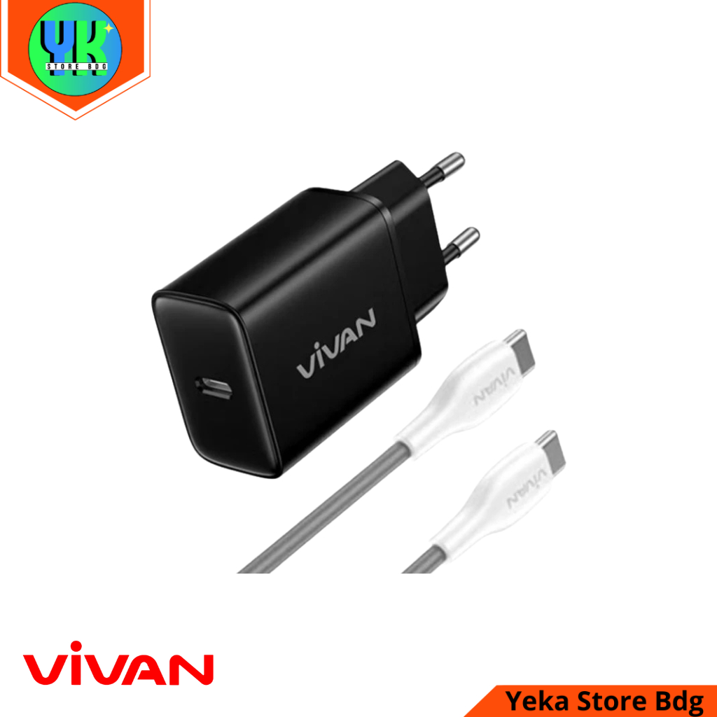 VIVAN POWER C20C 20WATT TYPE C CHARGER ฟรีสายชาร์จ/สายชาร์จด่วน