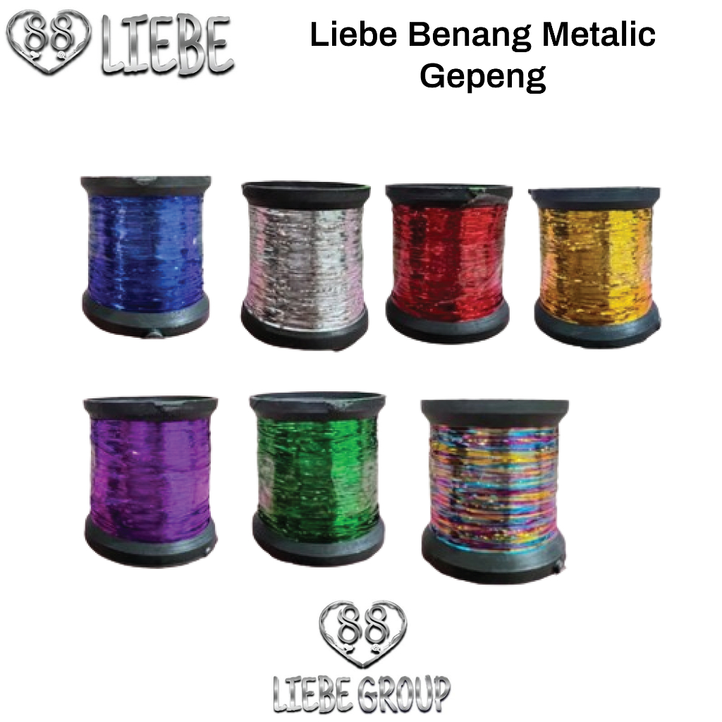 Liebe ด้ายพันก้านแบนเมทัลลิกสีสันสดใสเงา (ซื้อ 2 แถม 1)