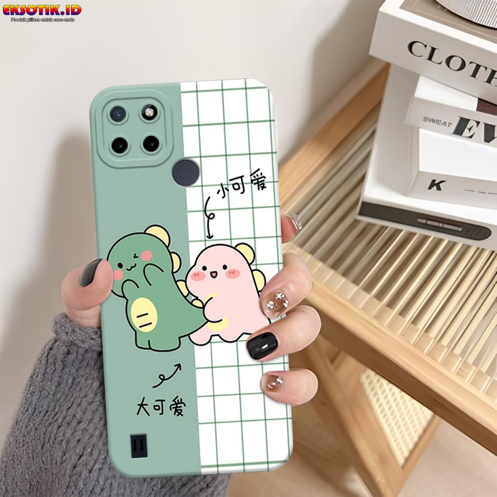 เคส HP REALME C21Y C25Y - Eksotik.id - REALME C21Y C25Y Casing - CUTE DINO Case - โทรศัพท์มือถือ Ski