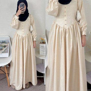 Ready stock Valerie Dress | Dress Katun Flowy | Dress Vintage | Dress Busui Bumil | Gamis Wanita Remaja
