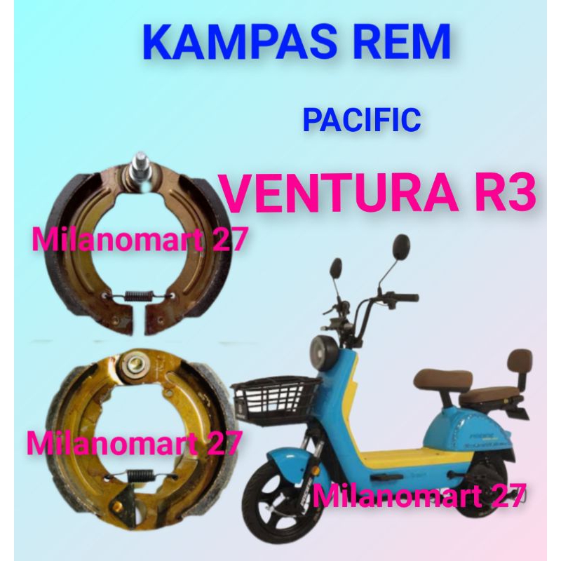 ผ้าเบรค Pacific Ventura R3 Pacific Ventura R3 ผ้าเบรคจักรยานไฟฟ้า