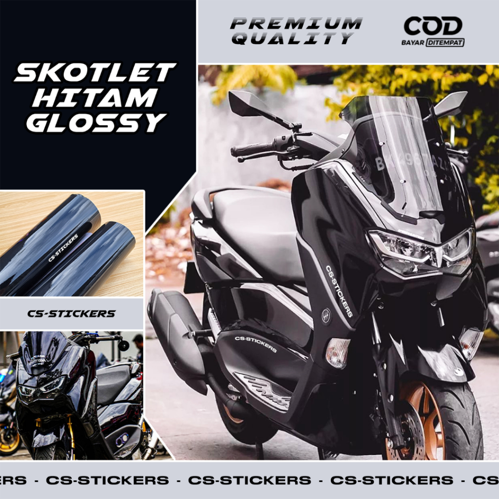 Glossy Black Scotch Sticker Black Glossy Vinyl Super Premium Body Motor Aquarium Strong Glue