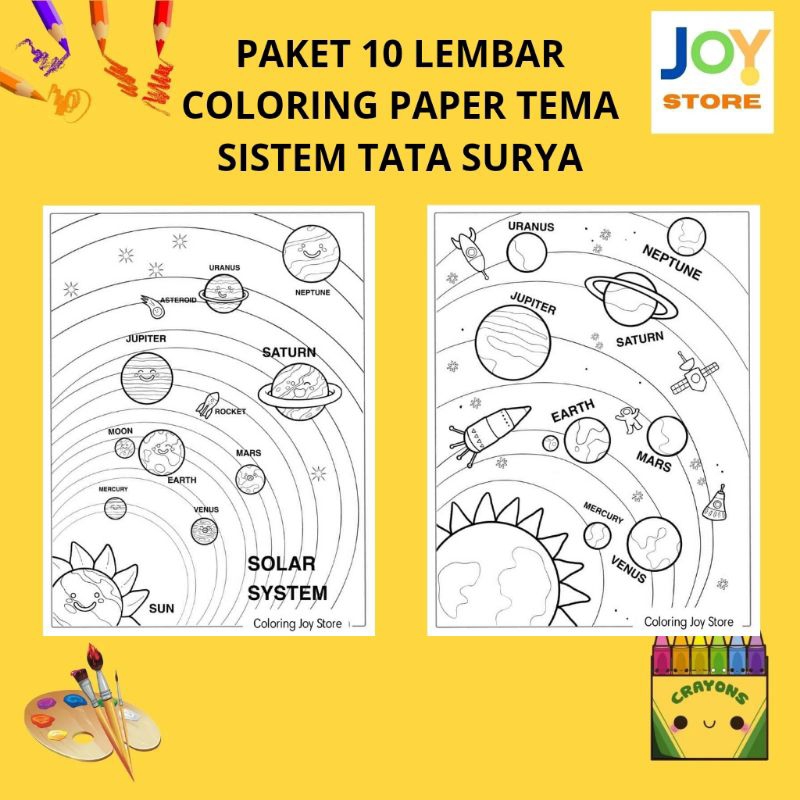 บรรจุุภัณฑ์ กระดาษระบายสีธีม SystemTataSurya - Sky Objects A4 ขนาด 150 แกรม - กระดาษระบายสี 059