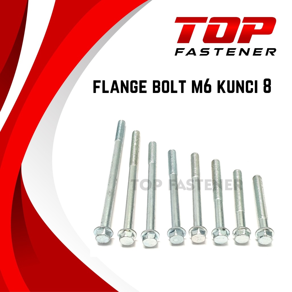 MESIN FLANGE BOLT KEY 8 สีขาว 6x50 6x60 6x70 6x80 6x90 6x100 CVT ENGINE BLOCK CALTER BOLT 6MM M6 BOL