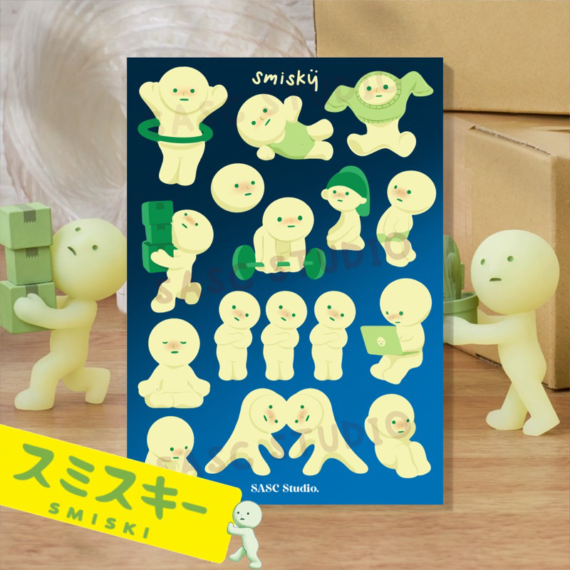 แผ่นสติ๊กเกอร์ SMISKI a6 | สติ๊กเกอร์กันน้ํา ตกแต่ง joirnal joirnaling blindbox hippers