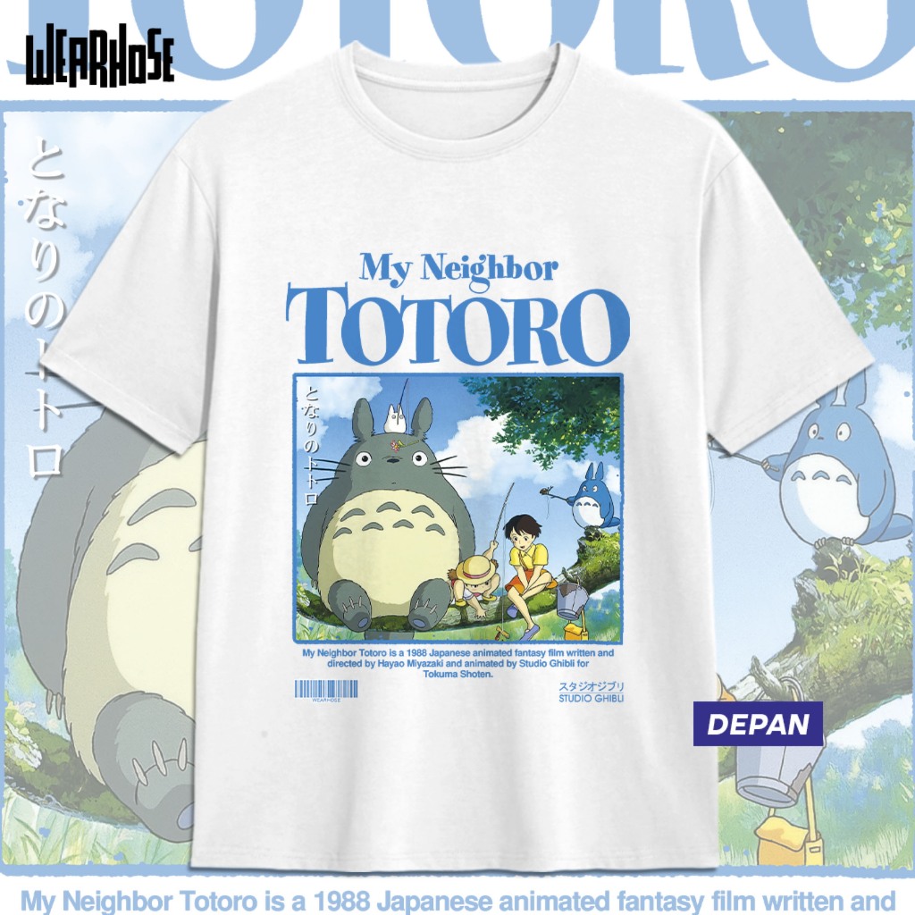 MY NEIGHBOR TOTORO GHIBLI เสื้อยืดอะนิเมะฟิล์ม Ghibli Hayao Miyazaki ผู้ชายผู้หญิงสวมเสื้อ