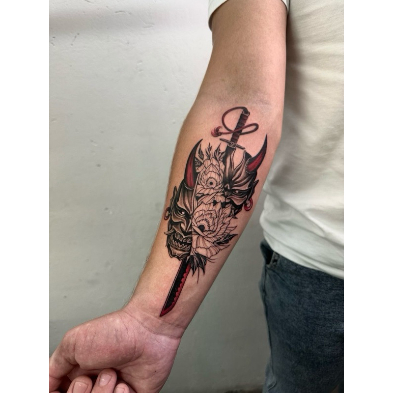 รอยสักชั่วคราว oni mask รุ่น RL-1005