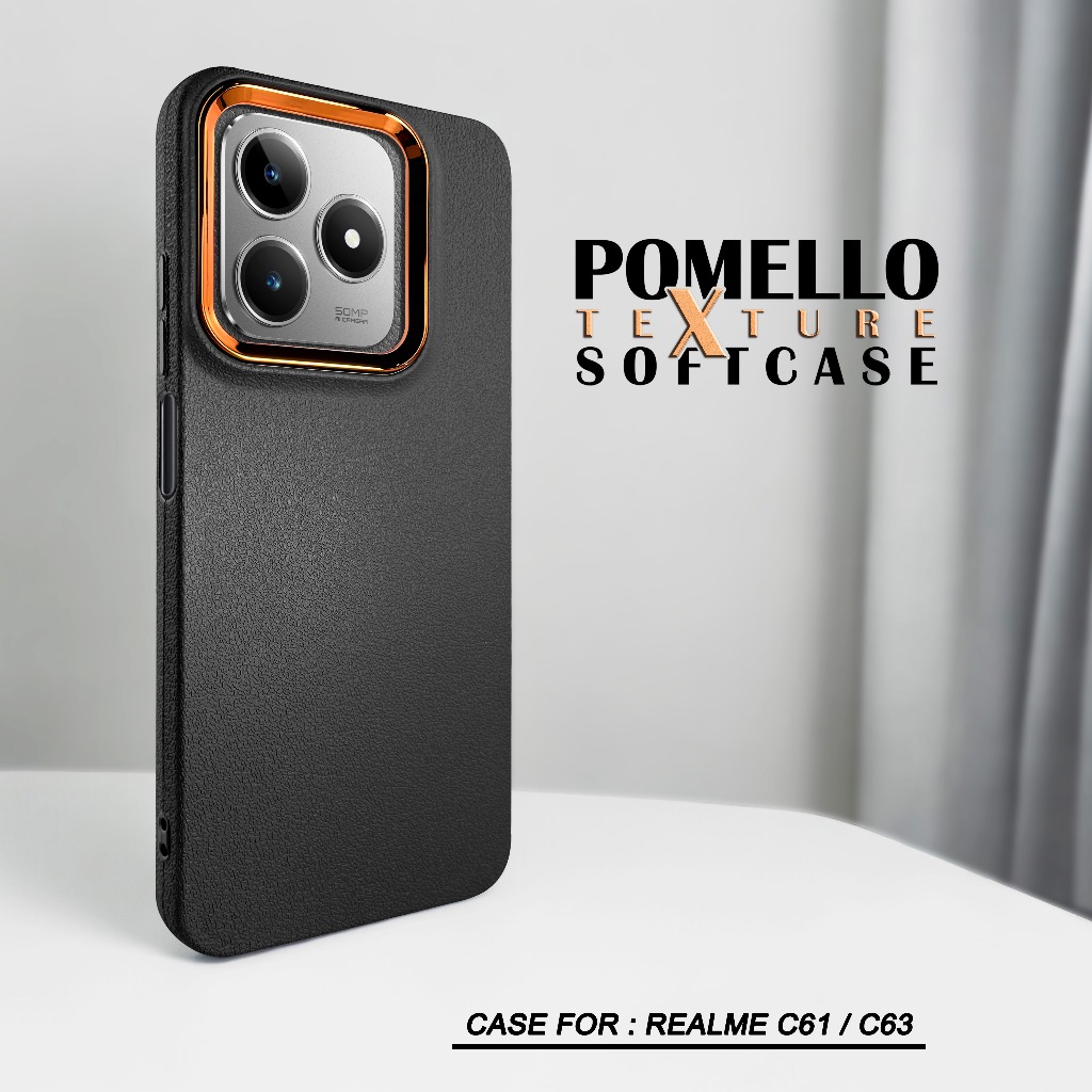 เคส HP Realme C63 4G - C61 Softcase POMELLO LEATHER PATTERN Casing Realme C63 - C61