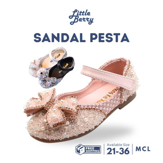 LITBERRY Sandal Flats Sepatu Anak Perempuan Pesta Mutiara Baru Size 21 - 36 Type MCL