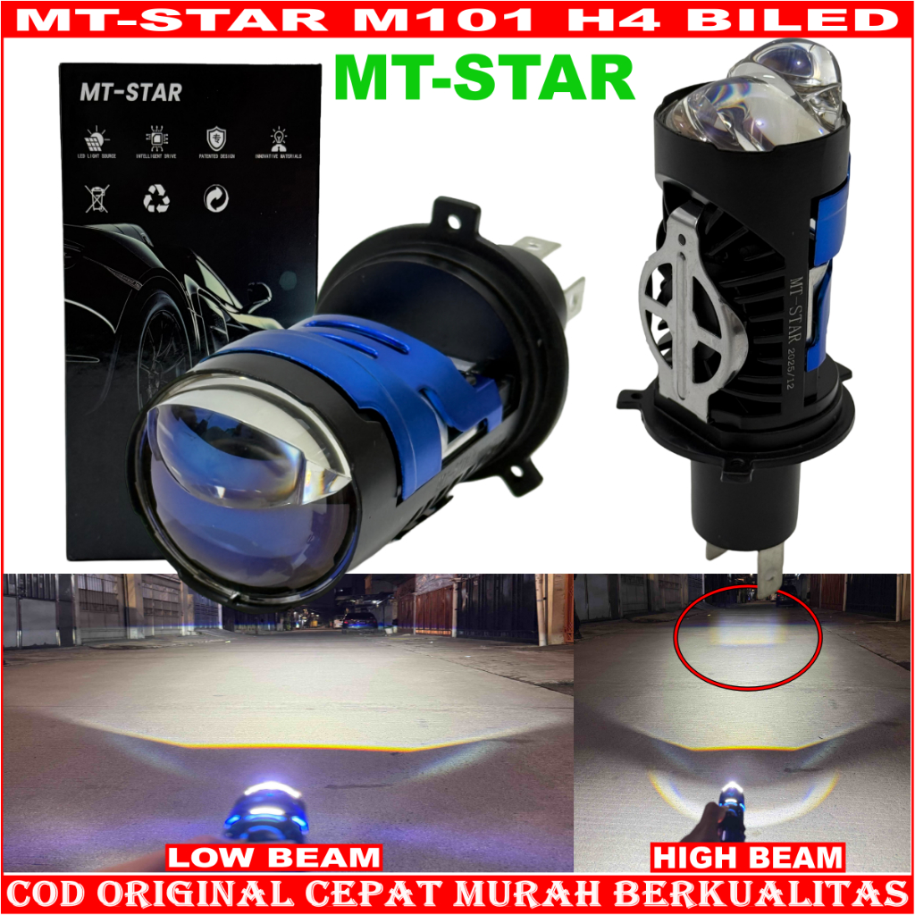 MT-STAR H4 MINI LED PROJECTOR LAMP M101 MTSTAR BLUELENSE รถรถจักรยานยนต์ไฟหน้า SUPER BRIGHT 55 WATT