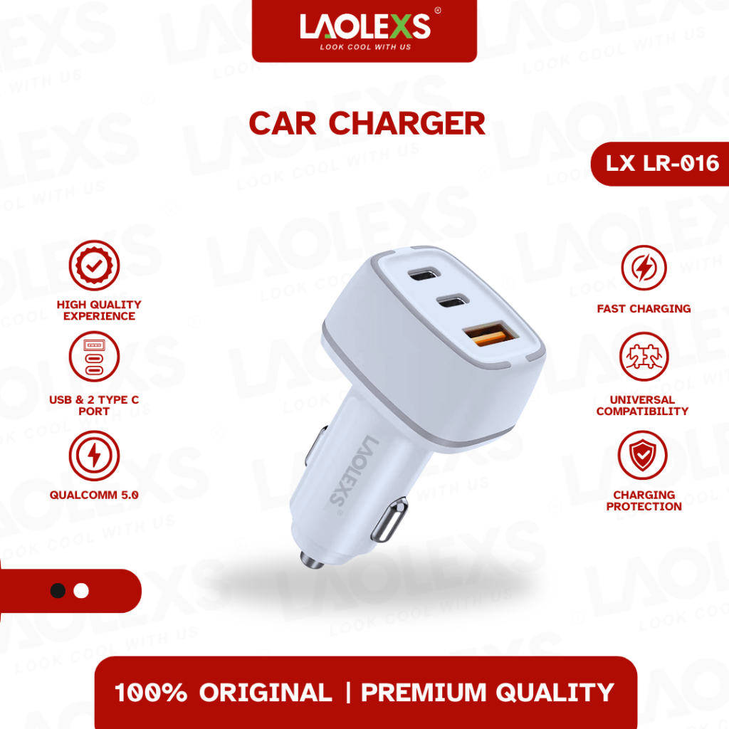 LOLEXS - QC 5.0 2PD+USB 100 WATT Car Fast Charger Adapter LX-LR016