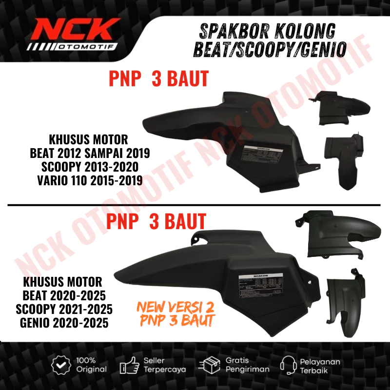 บังโคลนใต้ท้องสําหรับ BEAT NEW FI ESP STREET DELUXE SCOOPY GENIO 2012 - 2026