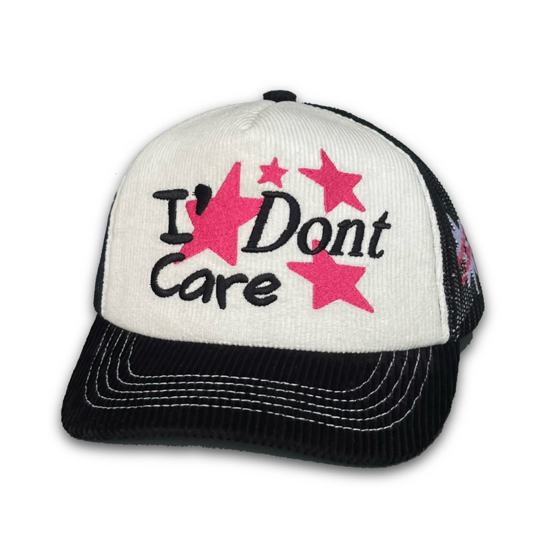หมวก Corduroy Trucker สีขาวหัก สีดํา I dont Care Thisplan