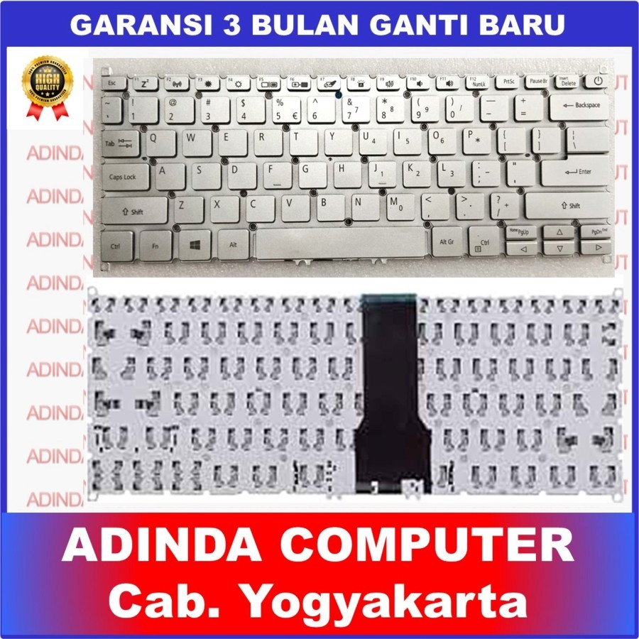 Acer Swift 3 SF314-41 A314-35 A515-54 A314-42 A615 SF314-57g แป้นพิมพ์สีเงิน