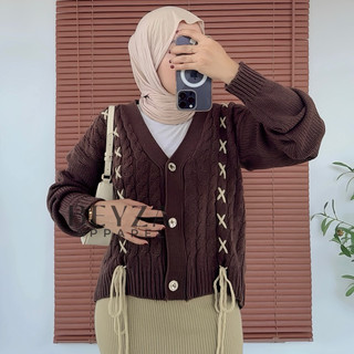 [Beyza Apparel] Ataya Cable Cardi Outer Knitt Cantik Atasan Wanita Rajut Cadigan Lucu Bahan Acrylic Rajut Tebal Rajut Adem Outfit kardigan Cantik Outfit Santai Knitwear Cardigan Baju Nyaman
