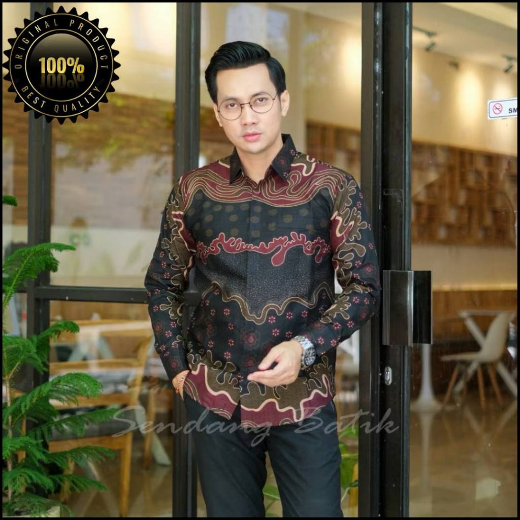 KEMEJA Azriel เสื้อเชิ้ตผ้าบาติกแขนยาวผู้ชายพรีเมี่ยม ไซส์ ML XL XXL