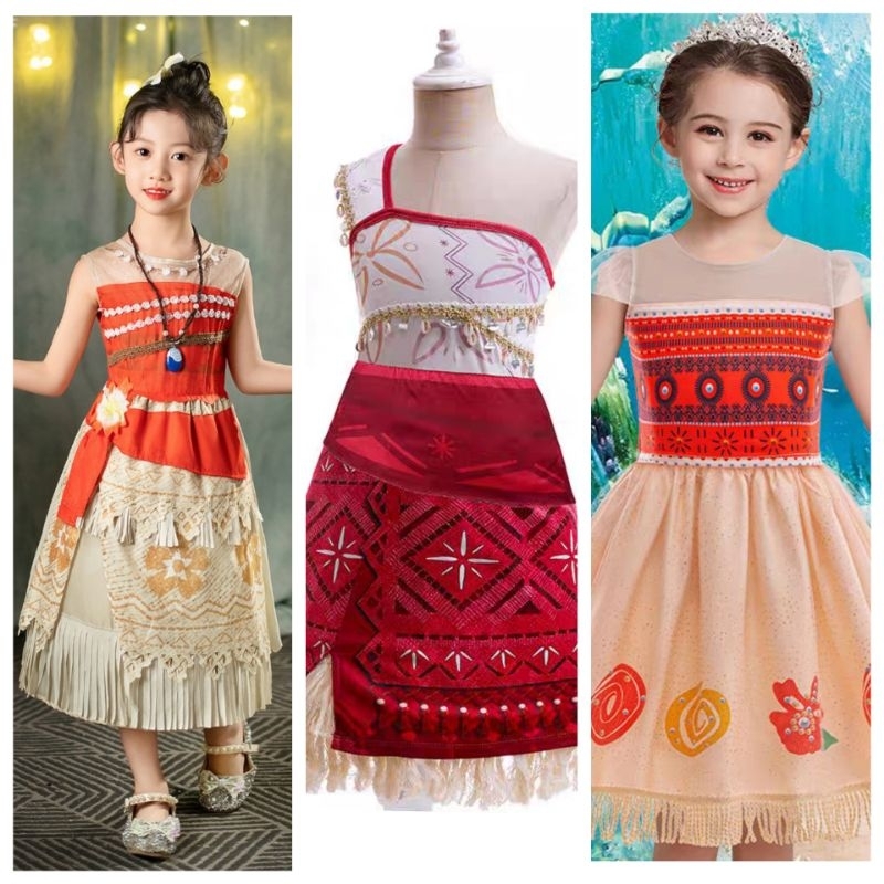 MOANA PRINCESS DRESS GIRLS PARTY คอสเพลย์ COSTUME