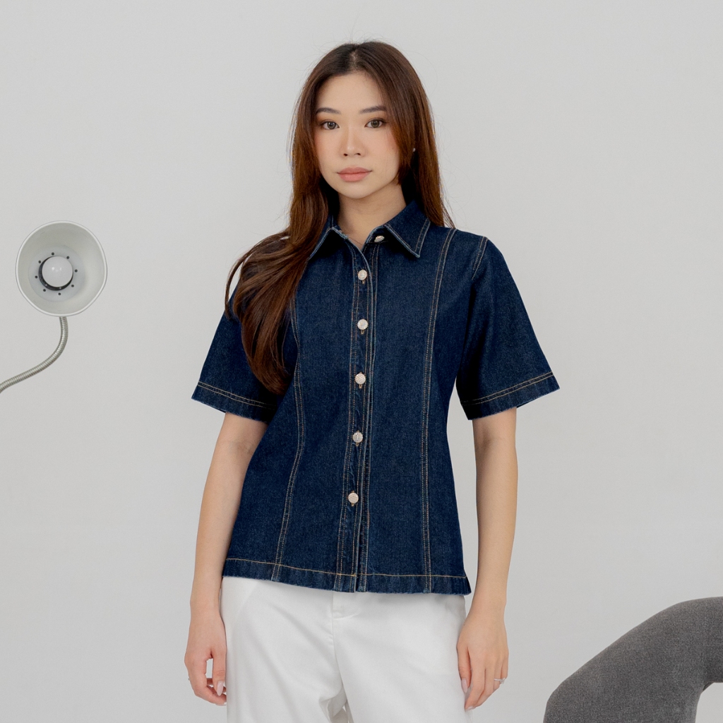 Foxquinn KILA DENIM TOP / เสื้อผู้หญิง