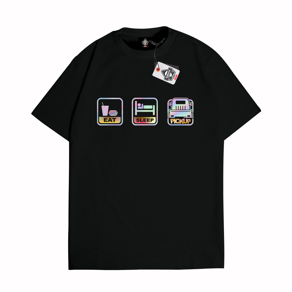 KRMK เสื้อยืด Unisex Distro เสื้อ YOUNG DRIVER ภาพ T120ss L300 EAT SLEEP PICKUP โฮโลแกรม