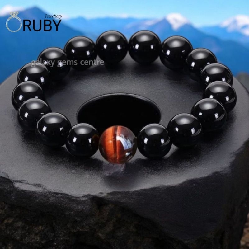 MERAH MATA Original Black Onyx Tiger Eye Stone Bracelet