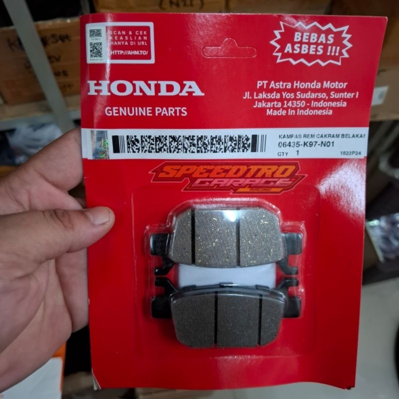 ผ้าเบรคหลังสําหรับ HONDA PCX STYLO ADV VARIO 160 06435-K97-N01 รถจักรยานยนต์