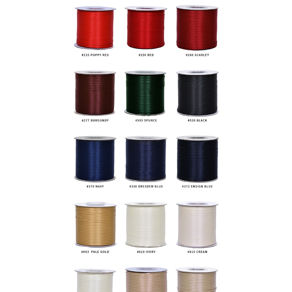 3MM - ริบบิ้นผ้าซาตินขนาดเล็กนําเข้าระดับพรีเมียม/ SUVNIR HAMPERS ของขวัญ RIBBON/ ผ้า THICK RIBBON