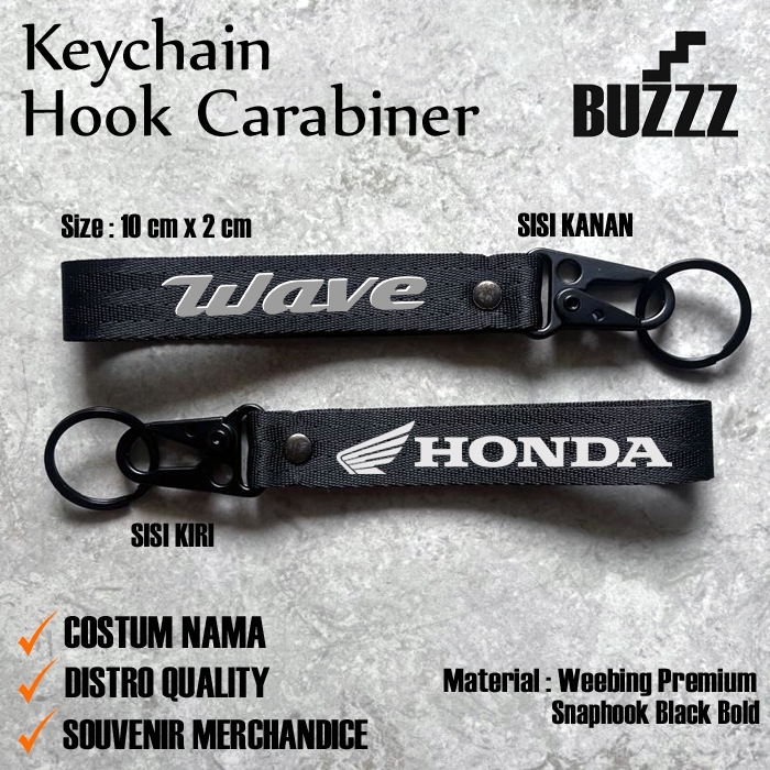 GANTUNGAN WAVE KEY - HONDA WAVE CARABINER - HONDA WAVE KEY CHAIN - ตะขอสแตนเลส HONDA WAVE PREMIUM HO