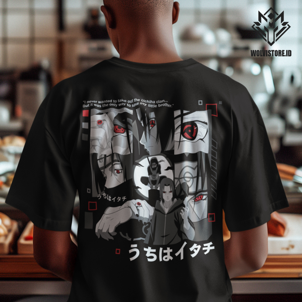 KATUN Anime T-Shirt - Itachi Uchiha Material 100% Premium Cotton Wolvistore.id