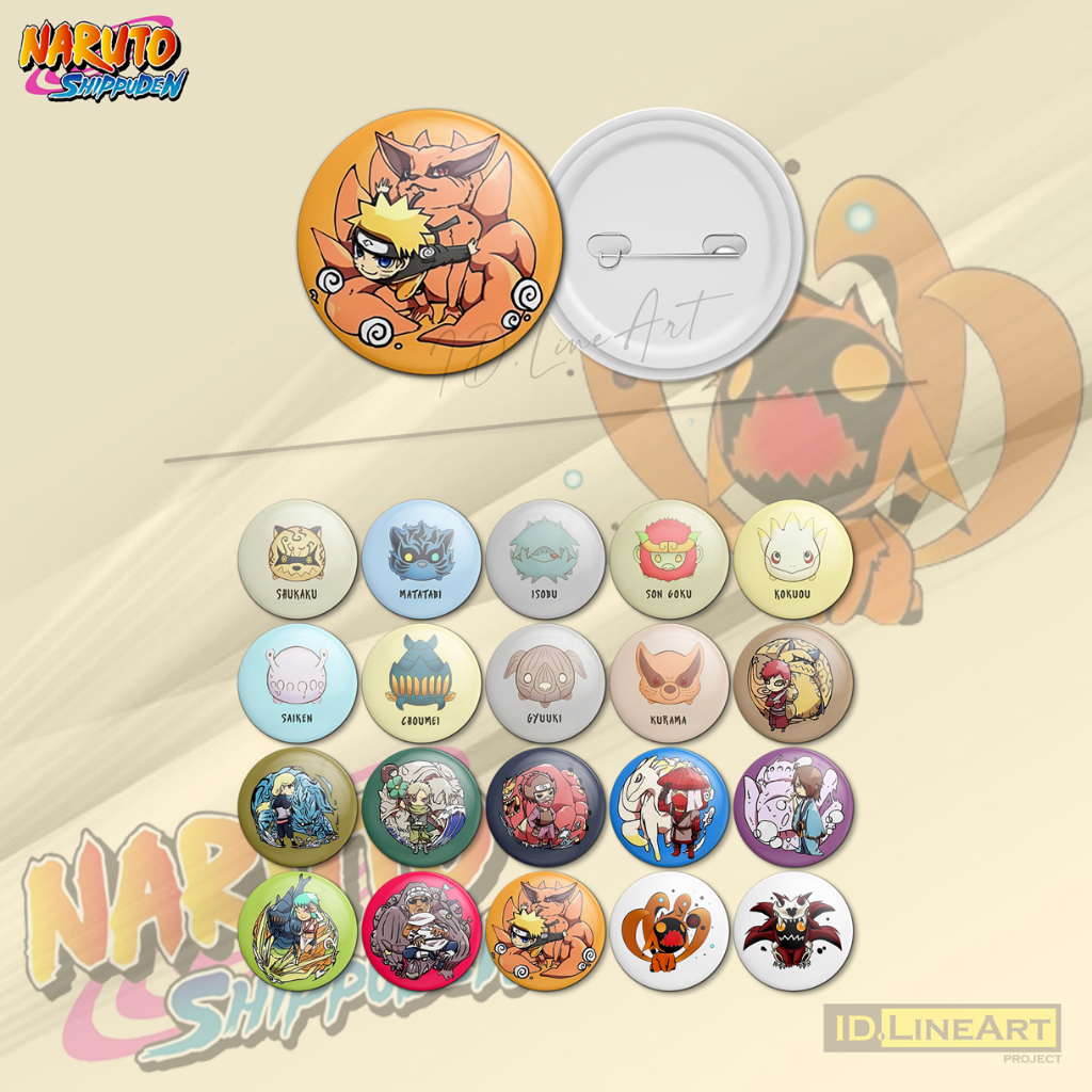 ปุ่มพิน ANIME NARUTO JINCHUIKI CHIBI PIN Press เข็มกลัดตรา