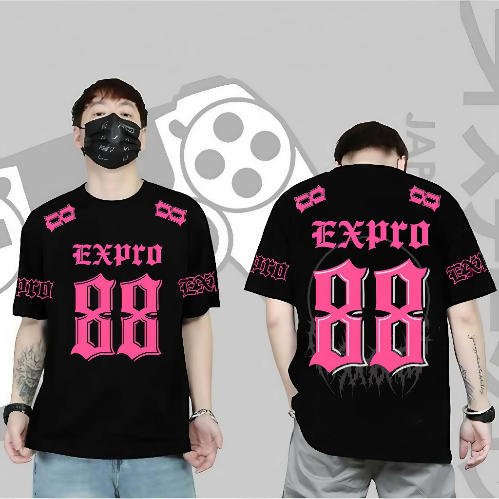 EXPRO 88 สีชมพูผู้ชายเสื้อยืด CHICAGO BULLS เสื้อยืด COOL MENS เสื้อผ้าทันสมัยและเทรนด์เสื้อยืดผู้ชา
