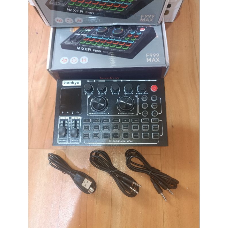 พร้อม การ์ดเสียง F999 MAX bonkyo สตรีมสด คาราโอเกะ บันทึกเสียง พอดแคสต์ smule tiktok live ฯลฯ สต็อกใ