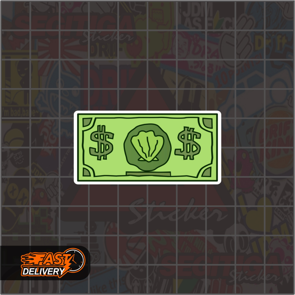 สติ๊กเกอร์ Spongebob Dollar ขนาด 5 x 2.5 ซม