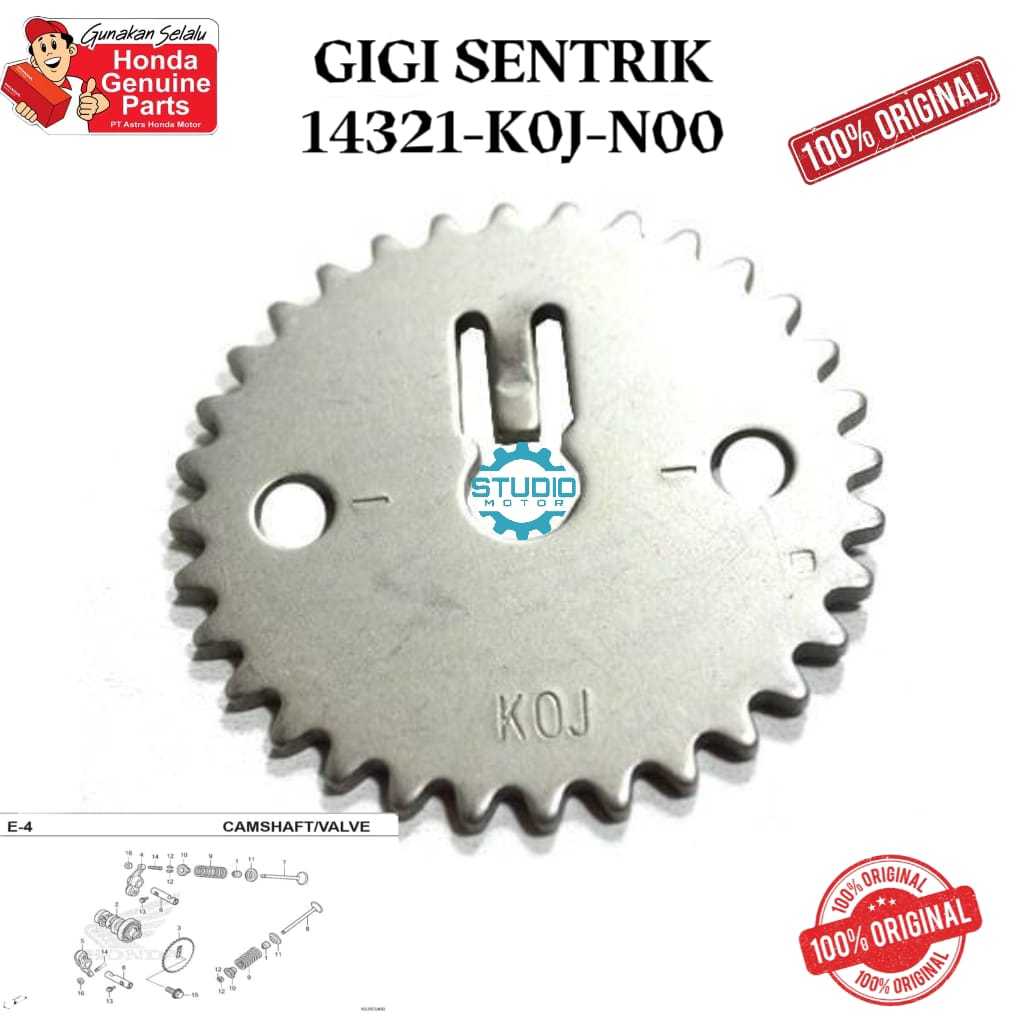 S2 14321K0JN00 CENTRIC GEAR / SPROCKET CAM / GEAR TEMING HONDA GENIO / BEAT DELUXE / BEAT 2020 / SCO