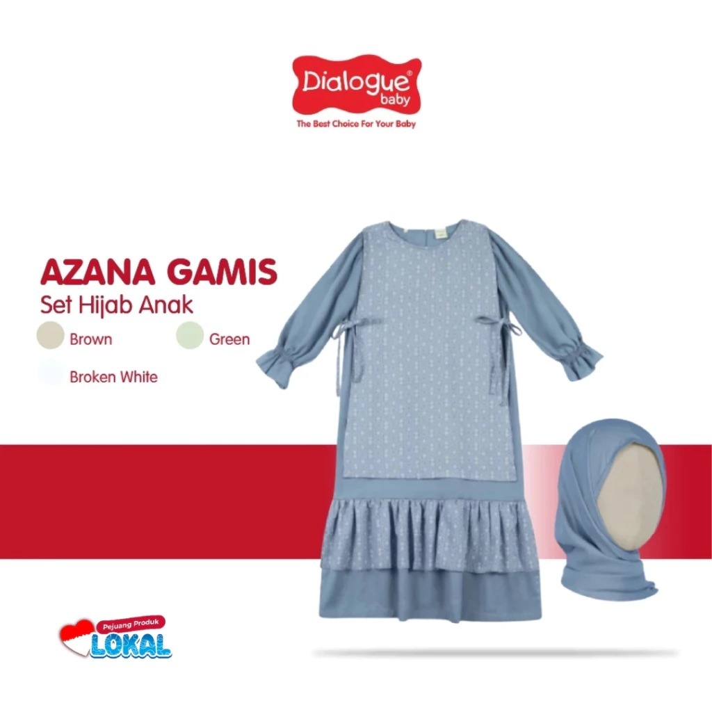DIALOGUE BABY APPAREL Azana Gamis Set Hijab Children DAR6016 DAR6017 DAR6018 DAR6019 DAR6020