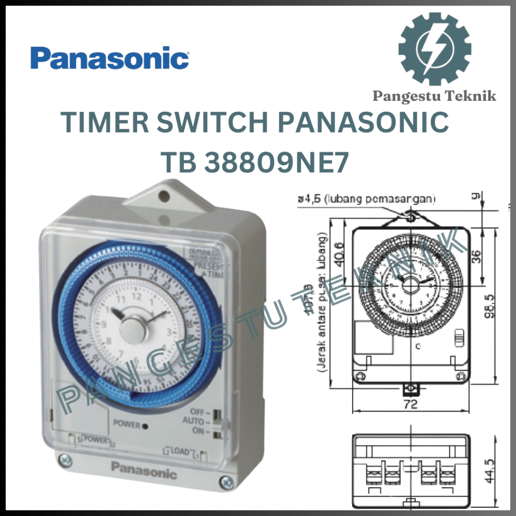 สวิตช์จับเวลา Panasonic TB38809NE7 / สวิตช์เวลา TB-388 TB 38809NE7 ตัวจับเวลาราง Din