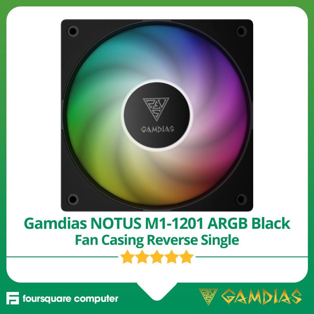 Gamdias NOTUS M11-1201 ARGB Black Fan Casing Reverse Single
