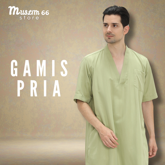 ผู้ชาย Gamis Embossed Motif แขนยาว Tidar ผู้ใหญ่ Cuff เสื้อคลุมผู้ชาย - Muslim66