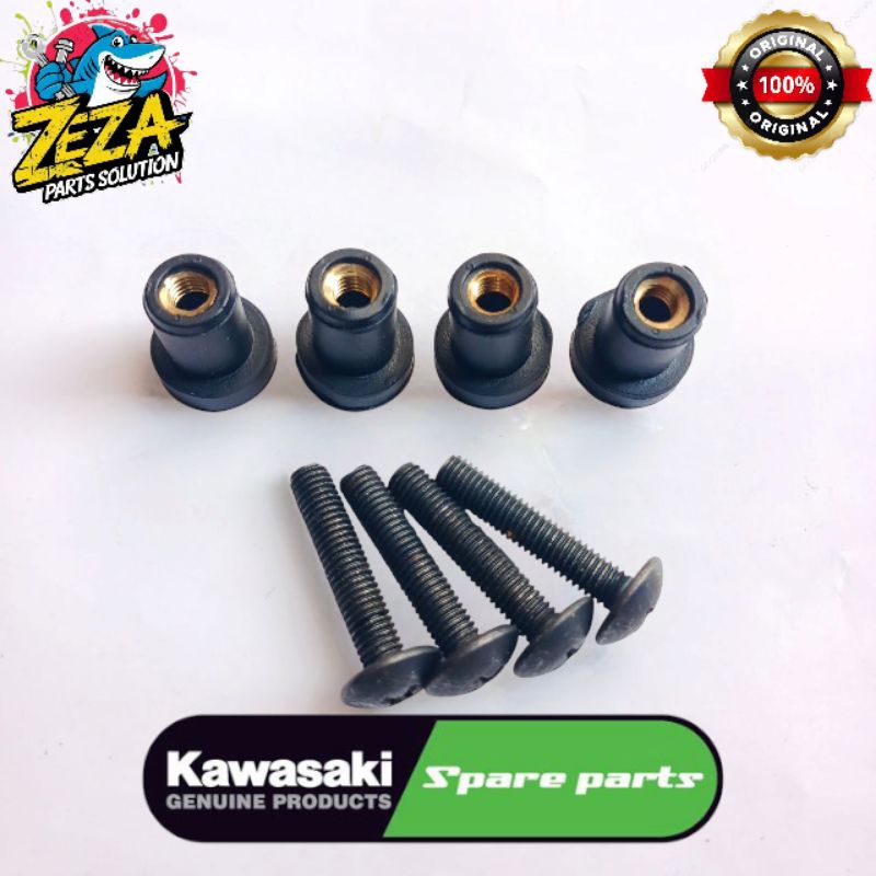 Nut Cowl กระจก M5x0.8 Bolt Nut กระจกยาง Original Kawasaki Ninja R Ninja RR Ninja 250R/250FI/250Mono 