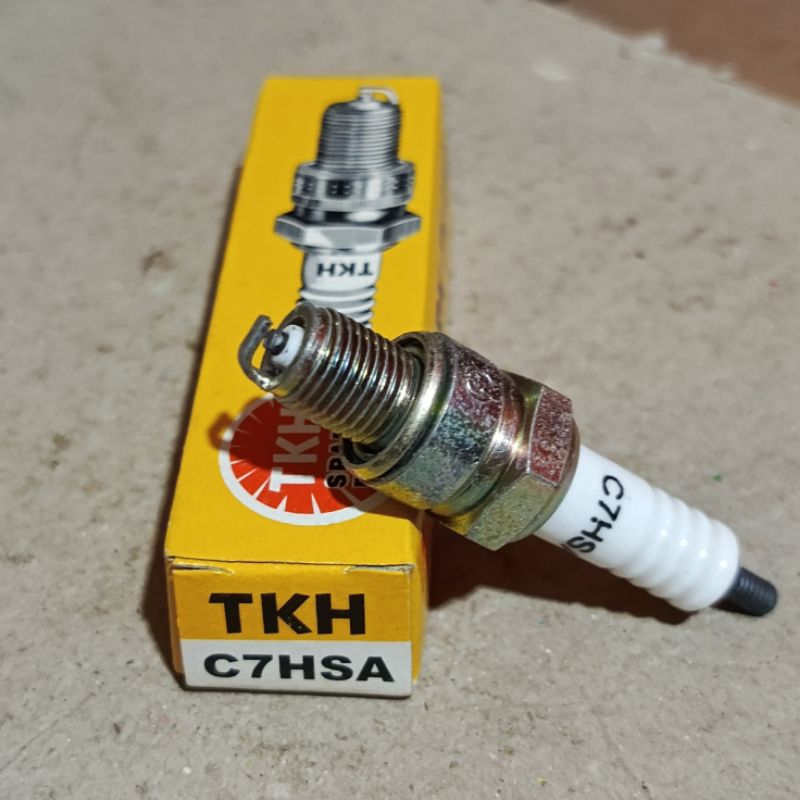 (2O) TKH C7HSA 4T SPARK PLUG สําหรับ AUTOMATIC DUCK 4 จังหวะสําหรับ Jupiter z Mio Suzuki Smash Shogu