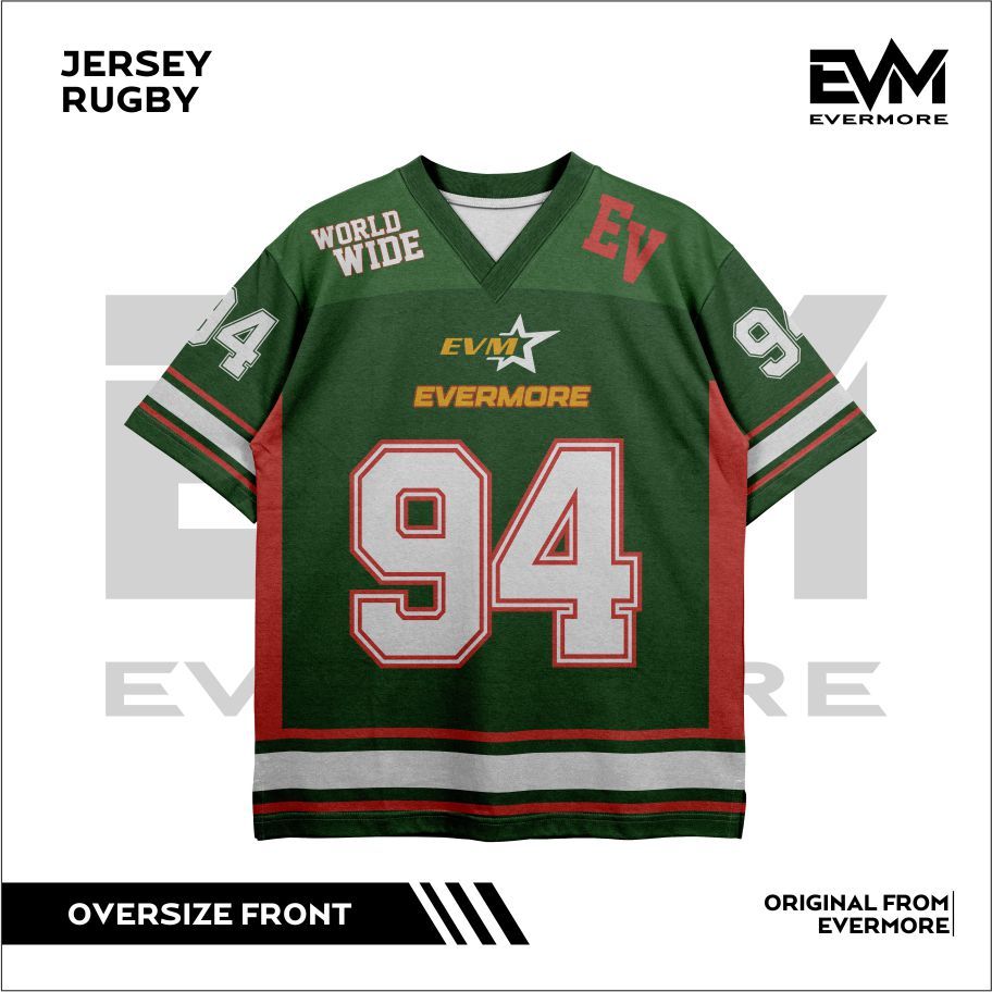 JERSEY RUGBY Y2K GREEN WORLD EVM ชุดกีฬา