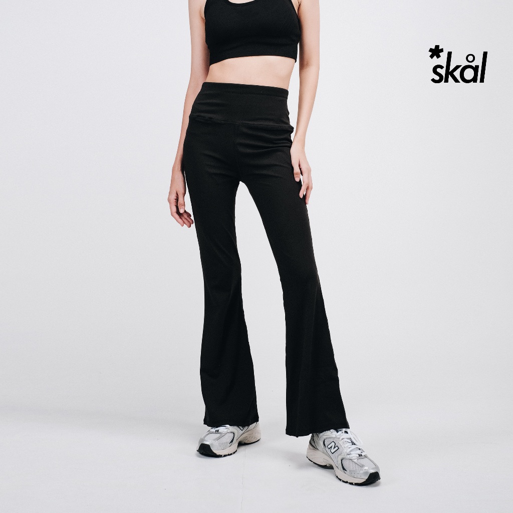 HOT DEALS SKAL OLTEN BLACK - เลกกิ้งเอวสูงผู้หญิง สีดํากางเกงกีฬาโยคะยิม