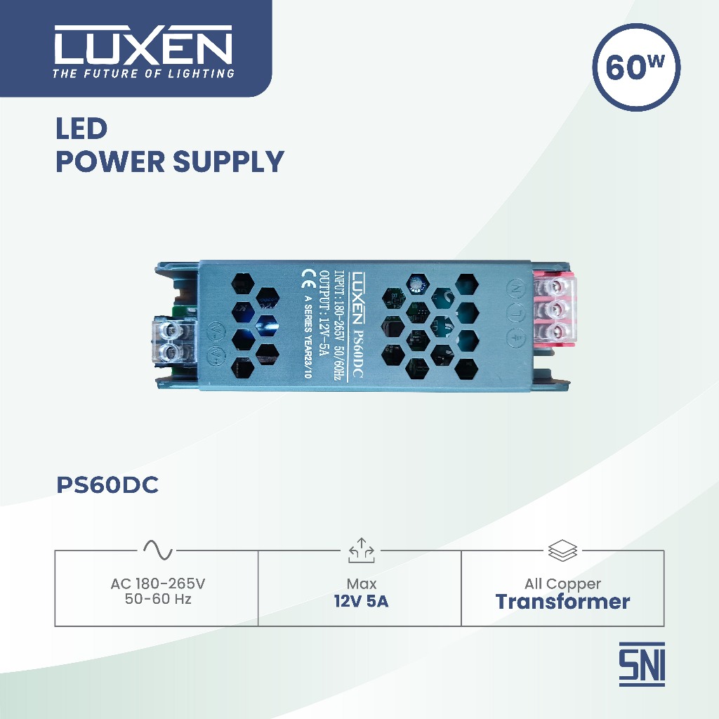 Luxen LED Power Supply 60 วัตต์ DC Output 12V - 5A