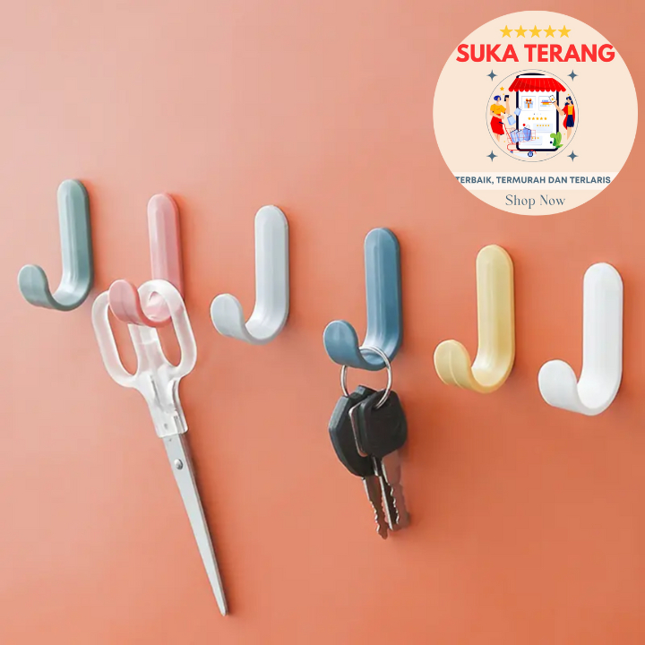 GANTUNGAN ST J Hook Hanger ติดผนัง Hook/J Letter ไม้แขวนเสื้อไม่มีเล็บ