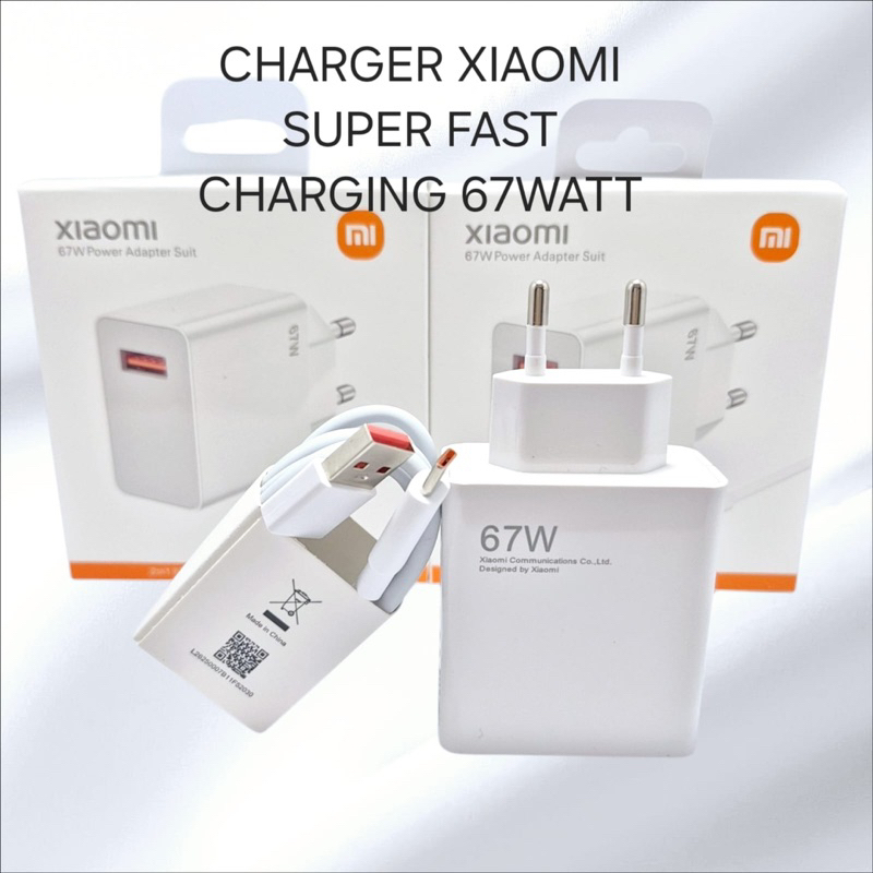XIAOMI SUPER FAST CHARGING 67WATT / 67W TYPE C CHARGER ของแท้ 100%